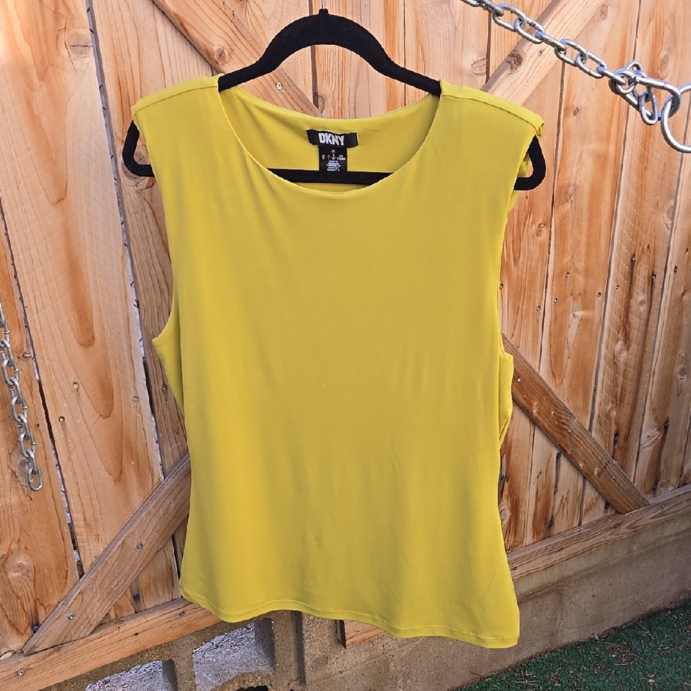 DKNY Chic, Silky Soft fabric, apple Green Sleeveless Top